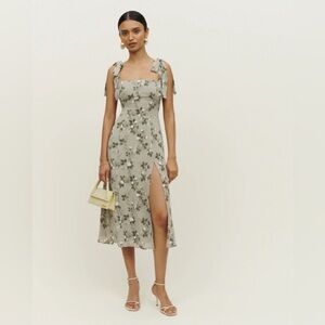 Floral Sage Green Dress Reformation Dress